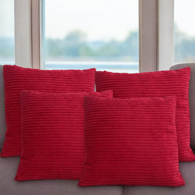 Annek Indoor / Outdoor Red Square Throw Cushion Cover