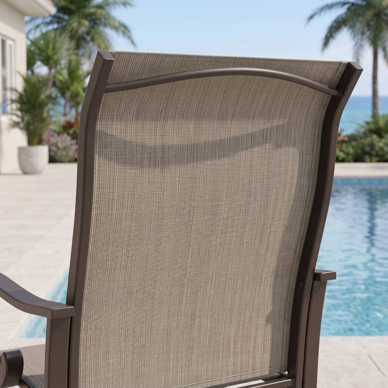 Chaise de patio d'extérieur pivotante à 360 ° recouverte de PVC, Brun