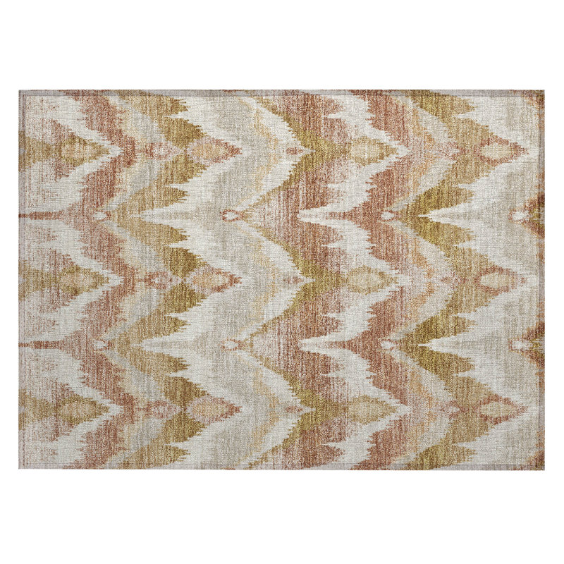 Machine Washable Indoor/Outdoor Chantille ACN2926 Lodge Rug, Rust, 1'8" x 2'6"