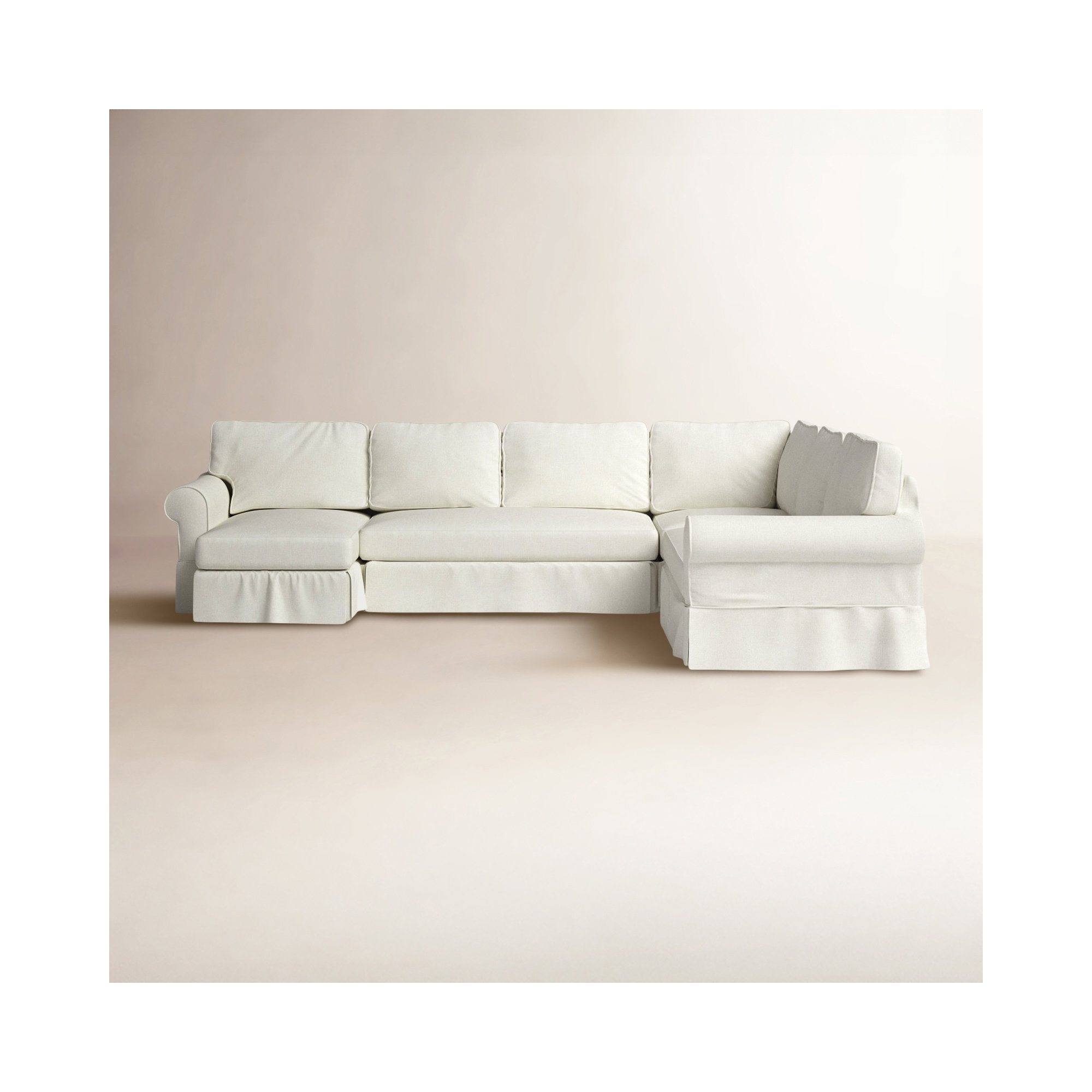 Porter Upholstered U-Sectional, Left Hand Facing, Nomad Snow Crypton® Chenille