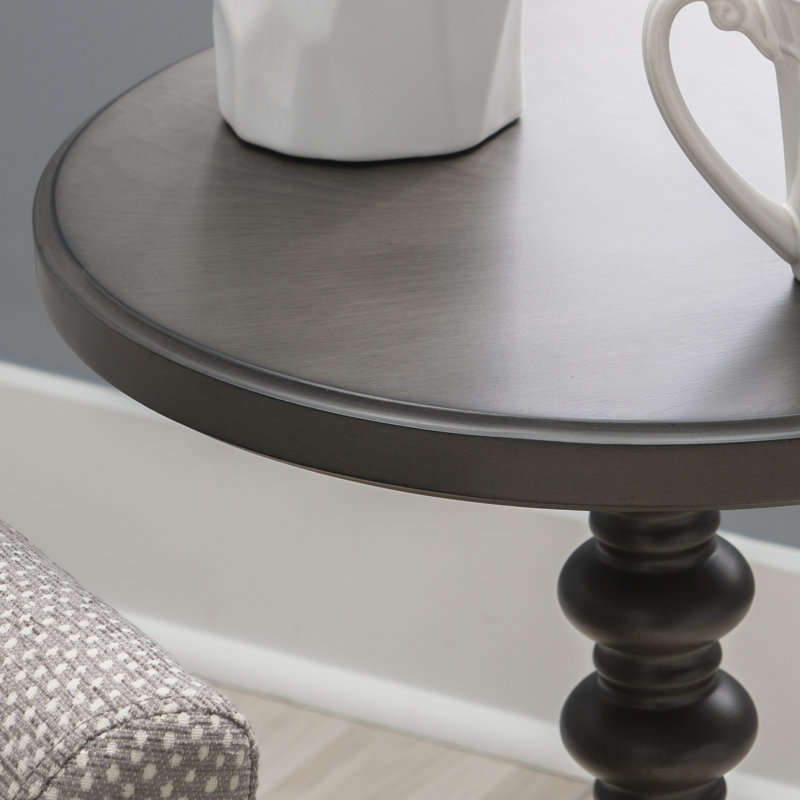 Table de bout à piédestal Fiama, Gris foncé, H 22,25 po x l 17 po