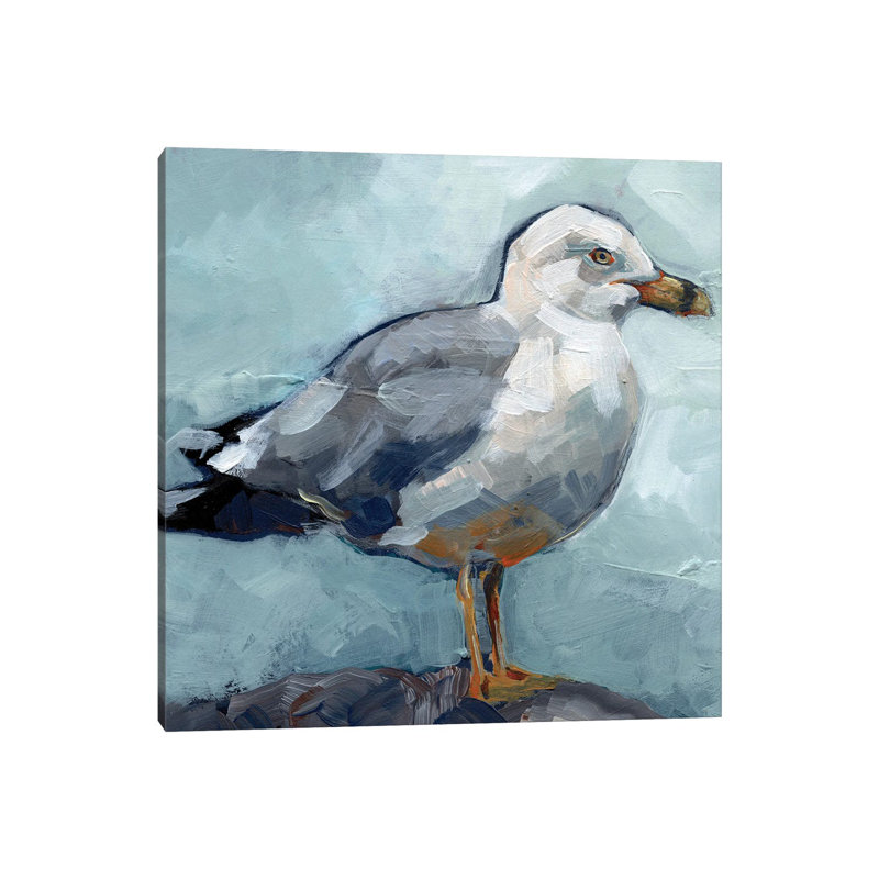 Seagull Stance I by Jennifer Paxton Parker - Wrapped Canvas Painting, 30.48 cm H x 30.48 cm W