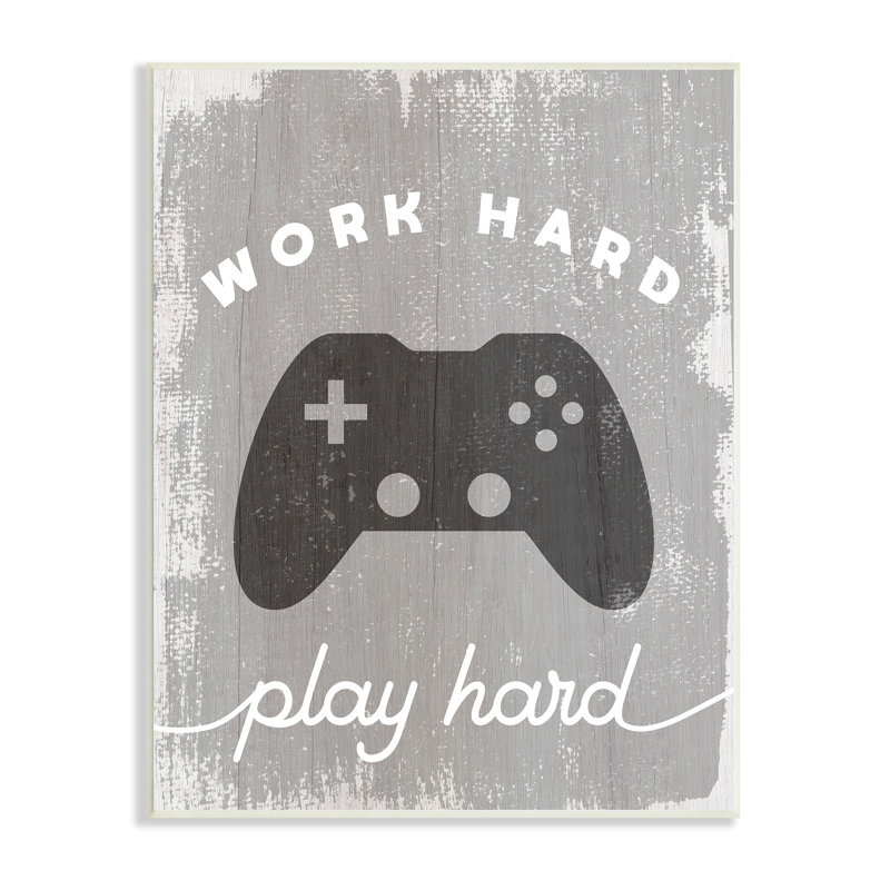 Work Work, H 19 po x l 13 po, Plaque de bois