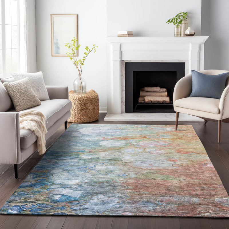 Tapis corail Prisco lavable à la machine de qualité supérieure, Rectangle 10 pi x 14 pi