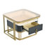 Ensemble de 2 tables basses et tables d'appoint gigognes à grain de marbre ultrabrillant-447467693