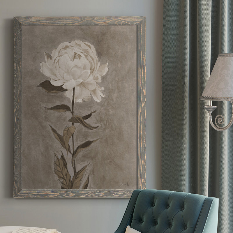 "Jolie comme une pivoine", "Jolie comme une pivoine", reproduction d'art sur toile, H 37,5 po x l 27,5 po x P 1 po, gris
