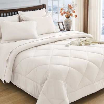 7-Piece Full Comforter Set, Ivory Bed in a Bag