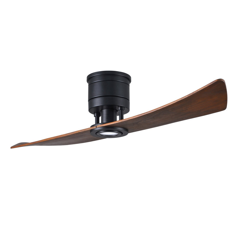 Lindsay 52'' Ceiling Fan with LED Lights, Matte Black, Walnut