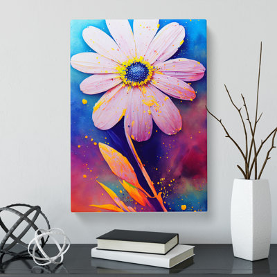 Daisy Flower Splatter Vol.4 - Wrapped Canvas