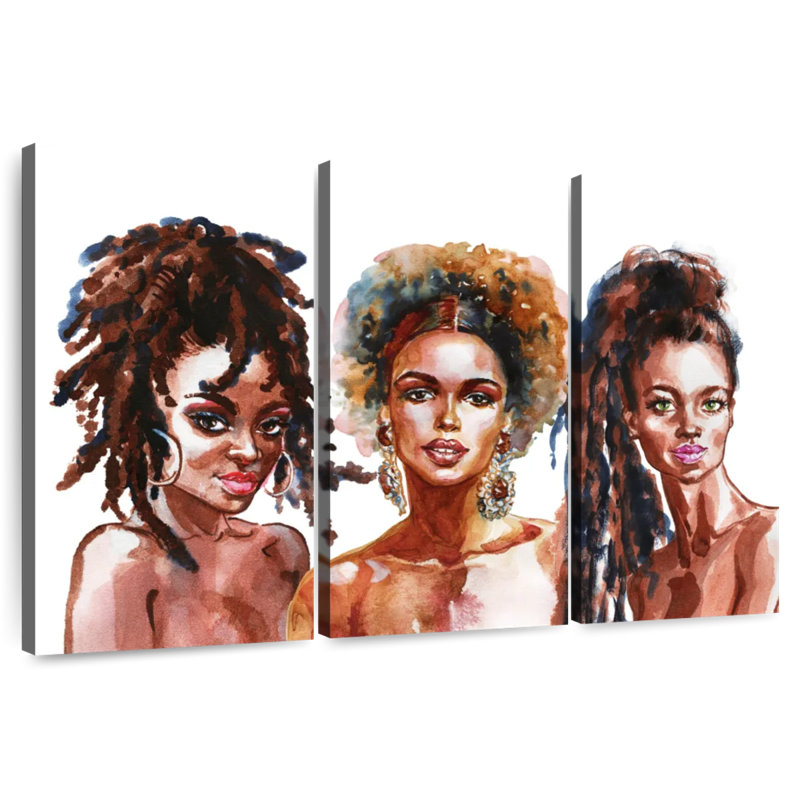 Trio africain Leisha, H 42 po x l 65 po