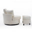 Upholstered Teddy Swivel Armchair With Footstool-262025172