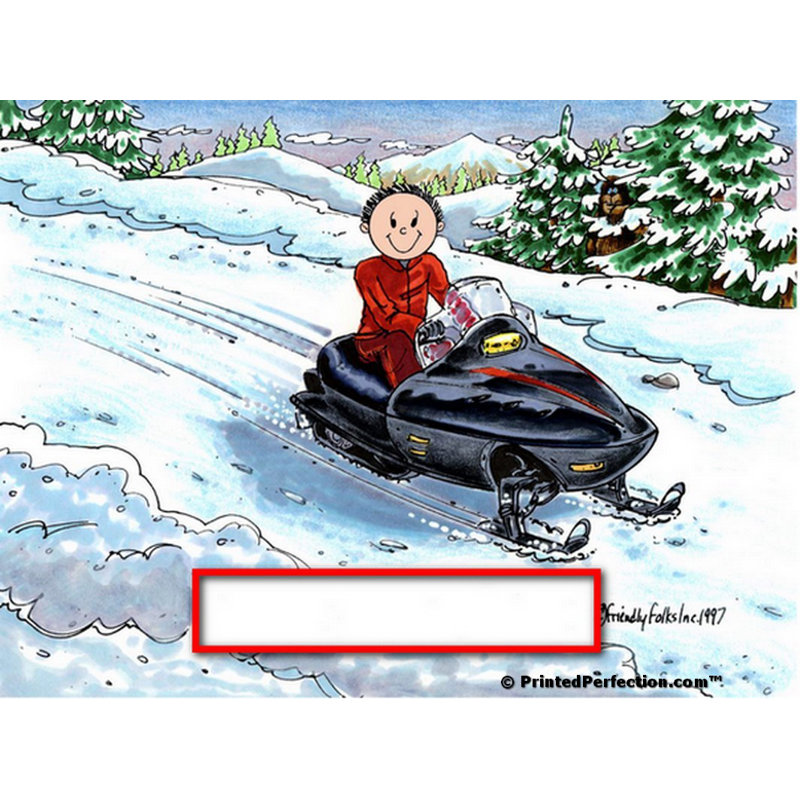 Ornement de Noël personnalisable motoneige - mâle à double face tournable, Oui