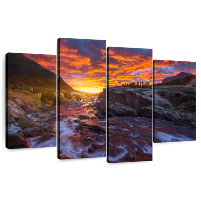Alvord Fiery Sunset Over River Rapids