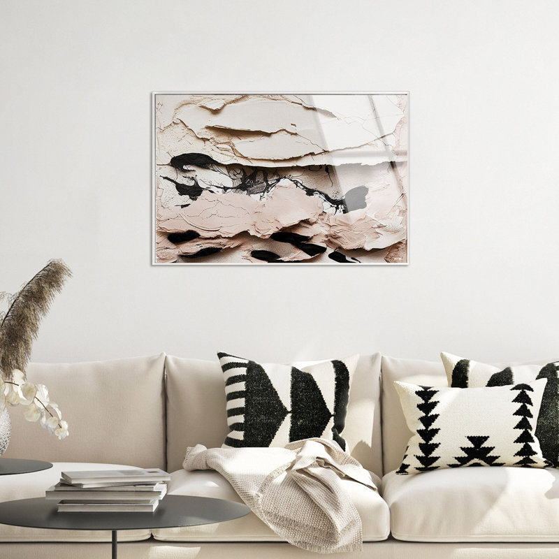 Altogether Abstract Framed Acrylic Art by Oliver Gal, 17" H x 25" W, White