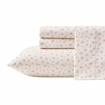 Laura Ashley Rosebuddies Cotton Pink Sheet Set