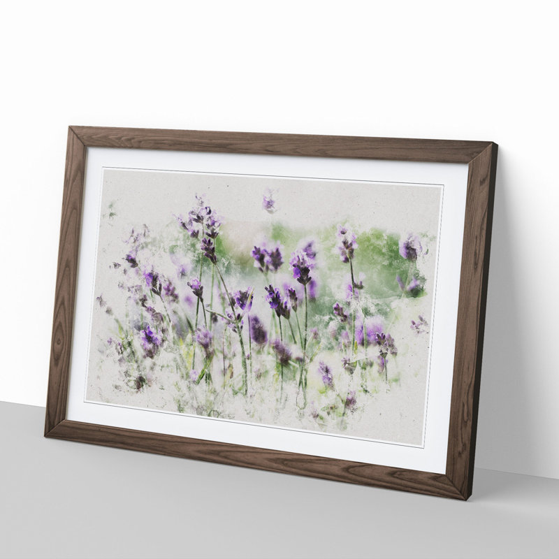 Lavender Vol.1 - Picture Frame Graphic Art, Walnut Framed, 27cm H x 36cm W x 2cm D