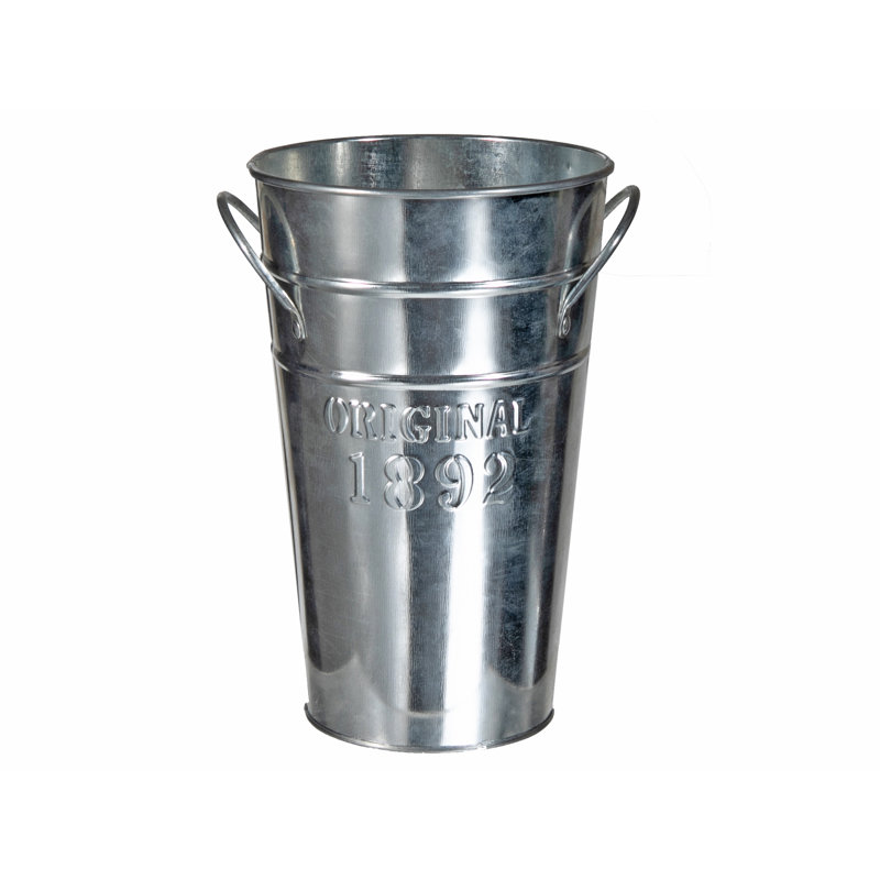 Grand pot à fleurs rond en aluminium (grand), H 7,9 po x l 4,9 po x P 4,9 po