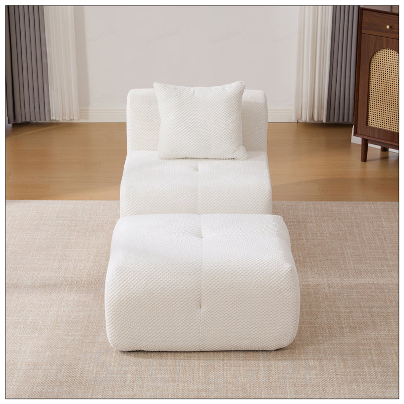 Fauteuil d'appoint modulaire sans accoudoirs avec repose-pieds, canapé moderne à assise profonde et moelleux pour le confort du salon et de la chambre à coucher