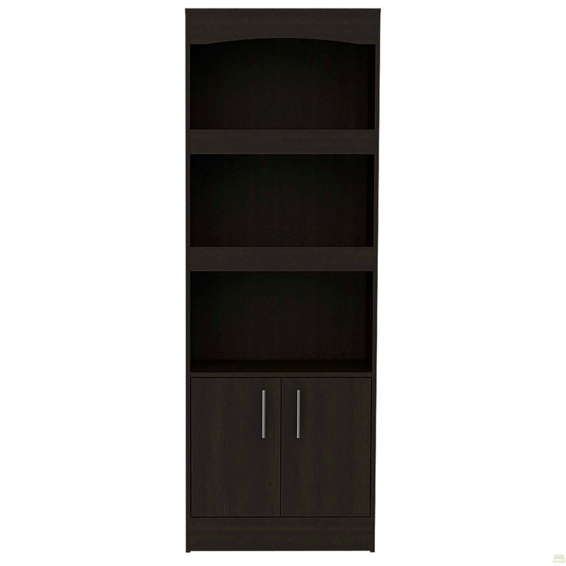 Shell Beach 1-Drawer 3-Shelf Bookcase Black Wengue
