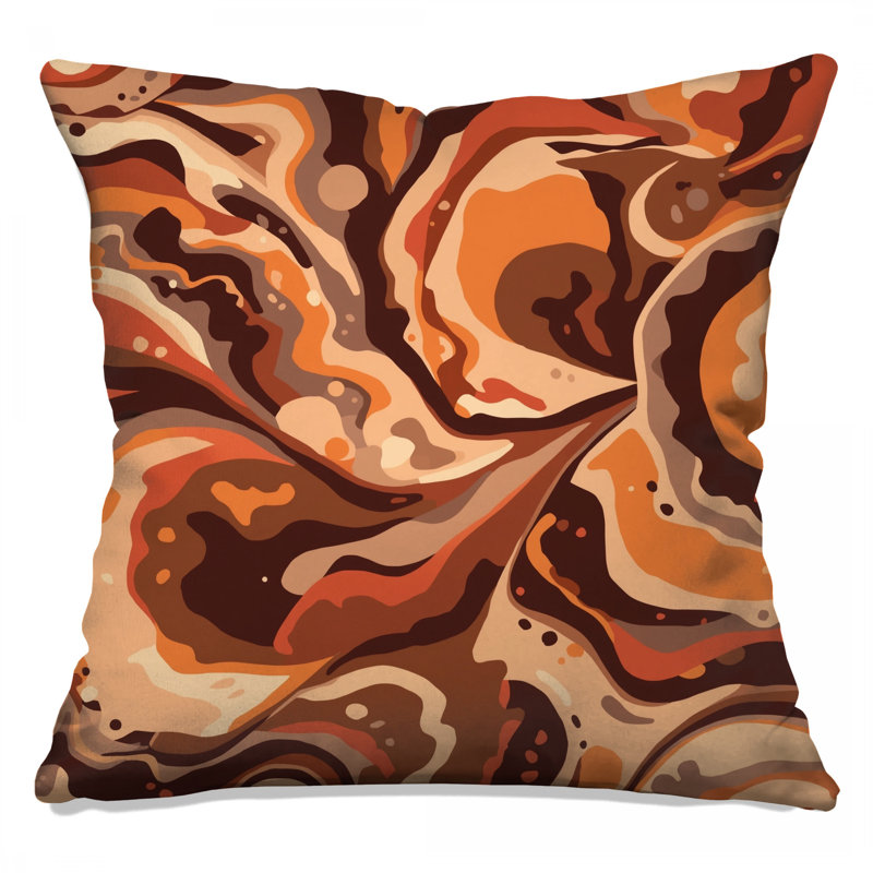 Coussins Swirling Earth Tones, 16 x 16 pouces