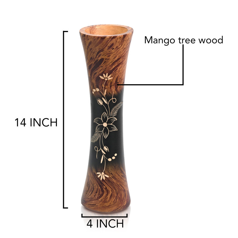 Vase en bois sculpté Elegant Curves