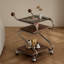 Glass and Solid Wood Bar Cart