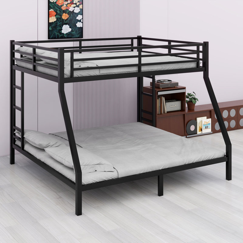 Metal Bunk Bed For Teens And Adults, Queen over King
