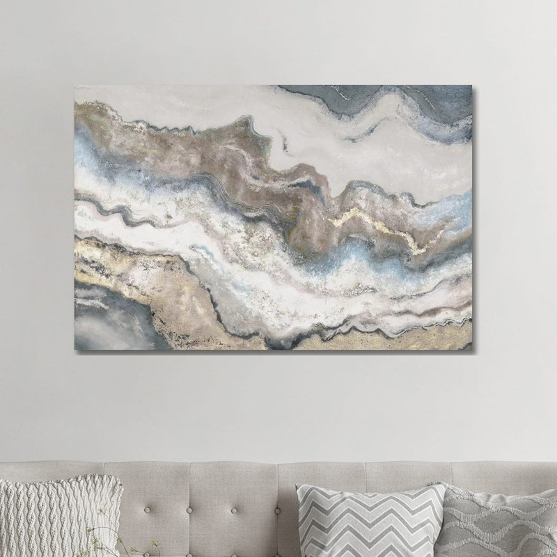 « Marbre » par Patricia Pinto-imprimé, Toile tendue, Pas de tapis, H 32 po x l 48 po x 1,5 po