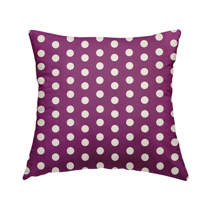 Evangelin Polka Dots Rectangular Cushion, Purple/White