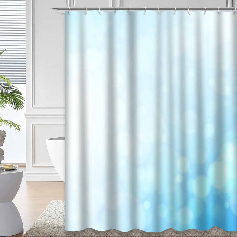 Rideau de douche bleu ciel clair avec 12 crochets, L 72 po x l 78 po