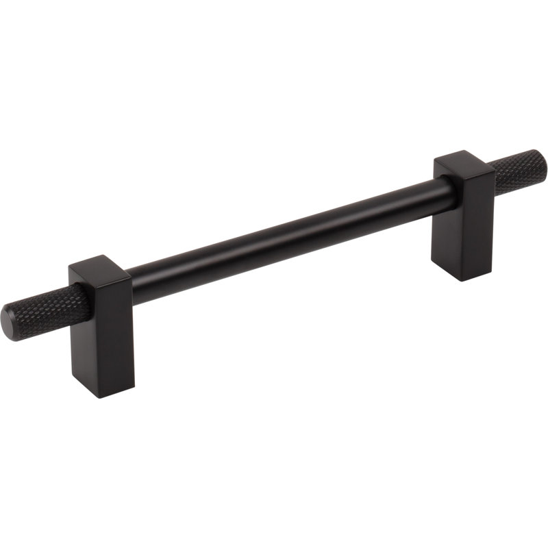 Larkin 4 Knurled Ends Bar Pull, 6 5/16", Matte Black