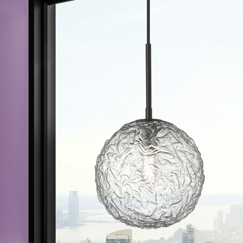 Barrington - 1 Light 10" Cord Hung Mini Pendant - Bulb Not Included -  Satin Nickel Finish, Matte Black
