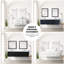 Meuble-lavabo bleu l 48 po x P 22 po, comptoir en quartz blanc, robinet, fermeture en douceur, bois massif et formation 48 po Dessus, objet célèbre-460326159