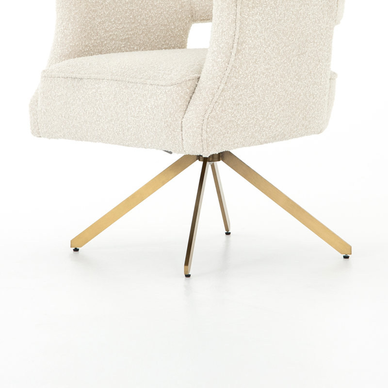 Adara Desk Chairs, Gold, Cream Polyester Blend