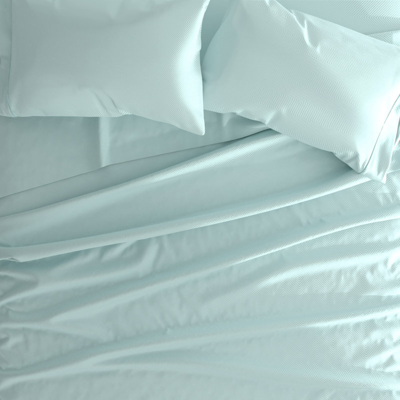 Simply Soft™ Chevron Embossed Bed Sheet Set, Aqua, King