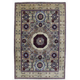 Hand Knotted Wool Area Rug in Beige