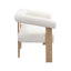Causeuse ronde avec accoudoirs (beige et naturel)