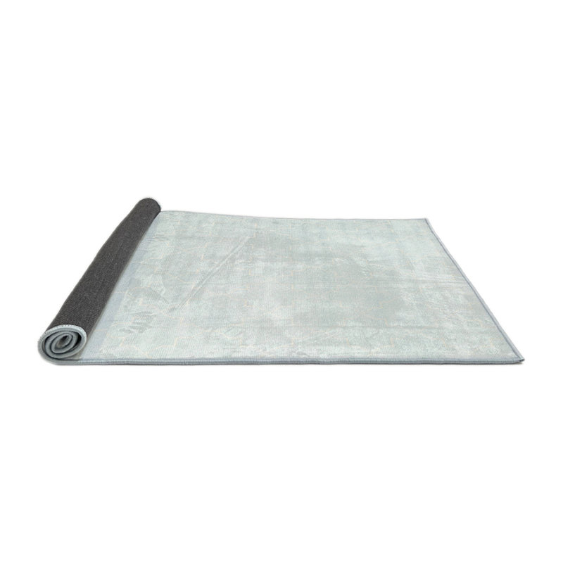 Tapis contemporain gris / blanc, Rond 6 pi