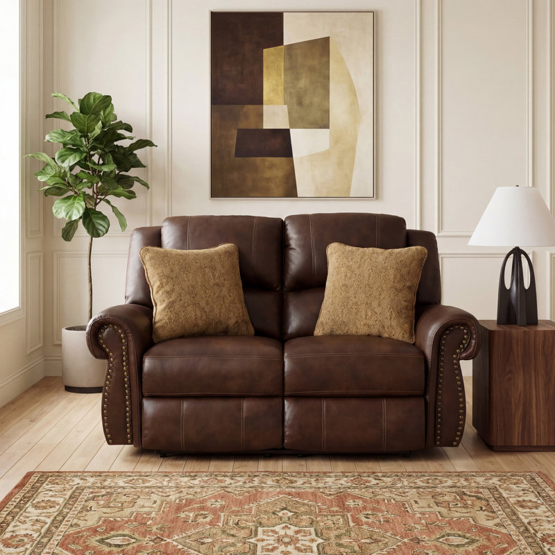 Upholstered 66'' Reclining Loveseat, Manual