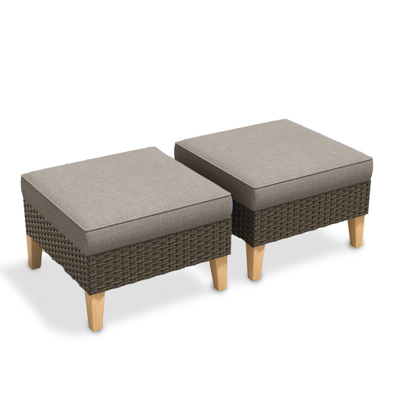 Tuule Outdoor Ottoman, Gray