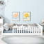 Twin Floor Platform Bed with Fence without Door-88087955