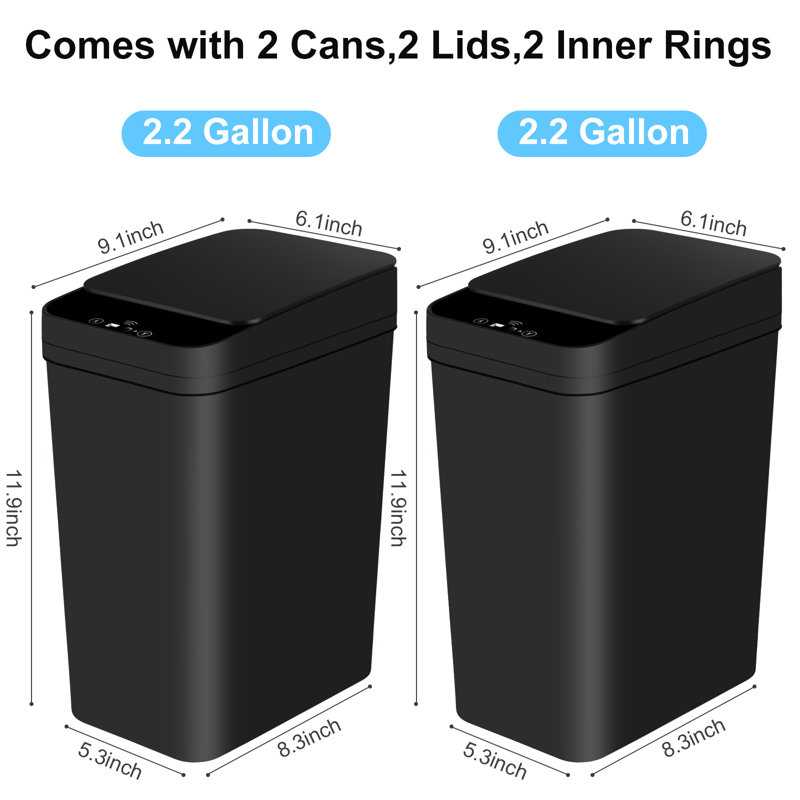 Plastic Waste Basket, Black