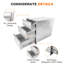 Tiroirs de cuisine d'extérieur en acier inoxydable à 3 couches de l 16 po x H 21 po x P 23 po