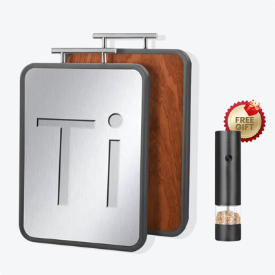 Titanium Cutting Board with Free Pepper Grinder
