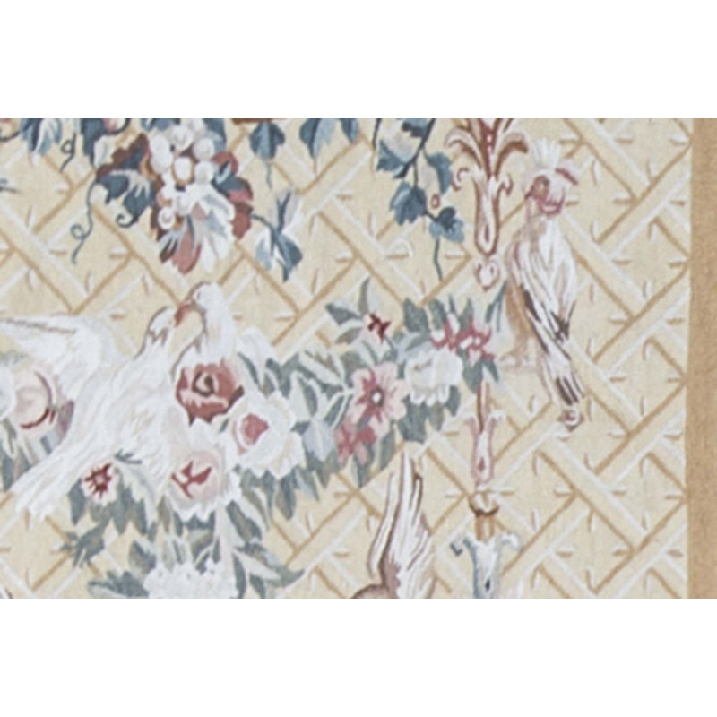Hand-Knotted High-Quality Beige and Blue Area Rug