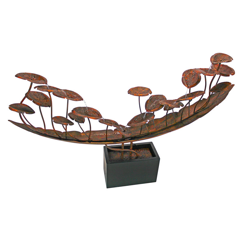 Asian Metal Botanical Cascading Fountain