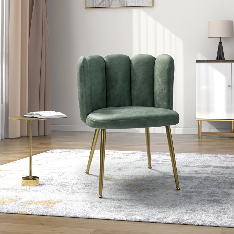 Chaise d'appoint Yorba, 100 % polyester mauve, Or