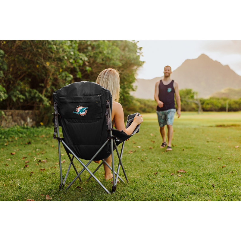 NFL Reclining Camp Chair, Black, Miami Dolphins