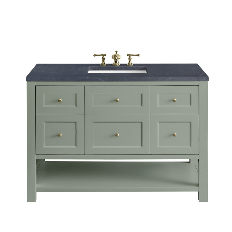 Breckenridge 48'' W Single Vanity, Charcoal Soapstone, Smokey Celadon, 8" Widespread