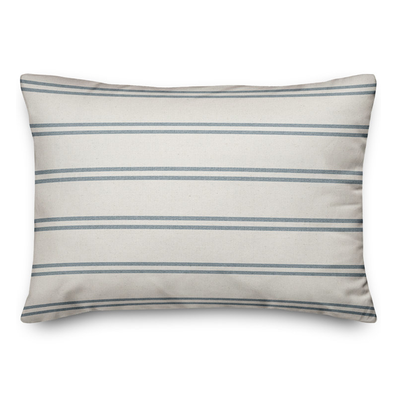 Striped Reversible Throw Pillow, Blue/White